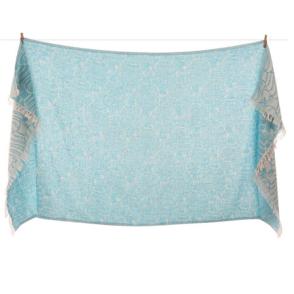 Sand Free La Jolla Cove Blue Turkish Towels - 100% Cotton  Citizens of the Beach - Picture 4 of 4